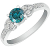 Blue Topaz White Diamond Ring