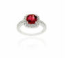 Silver Garnet and Diamond Square Ring Suppliers